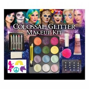 New Fun World Girls Colossal Glitter Makeup Kit Halloween Princess Unicorn Girly
